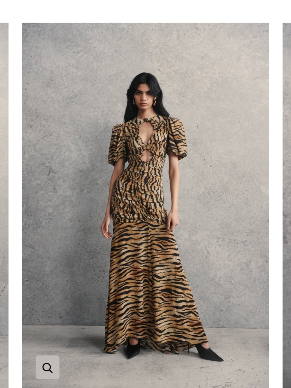 Tiger-Print Cutout Maxi Dress De La Vali